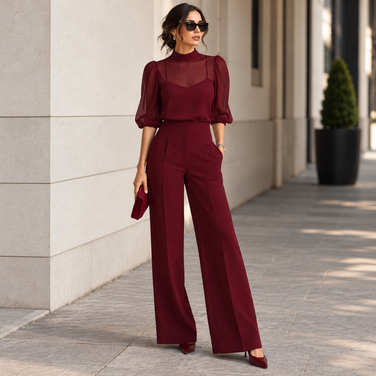 Quinn | Three-Piece Blouse Trouser Set