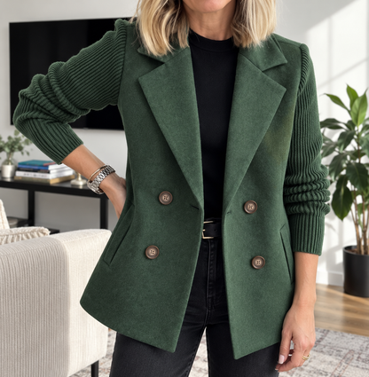 Natalie | Knit Sleeve Blazer Jacket
