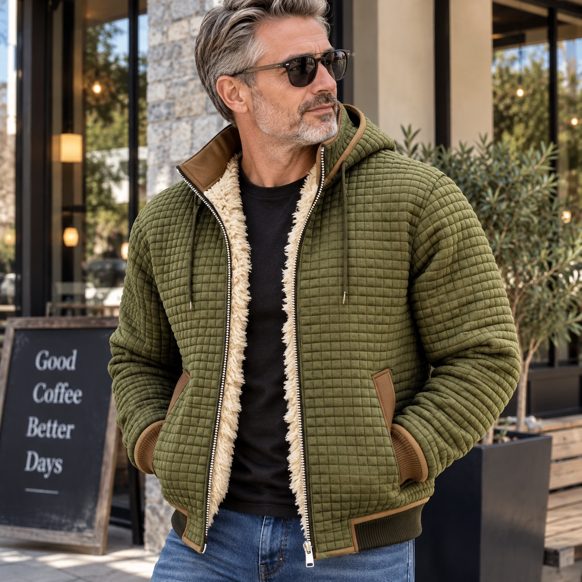 Travis | Sherpa-Lined Hooded Jacket