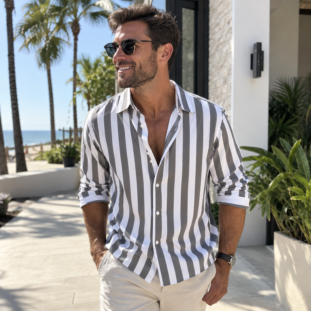 Marcus | Striped Button-Up Shirt