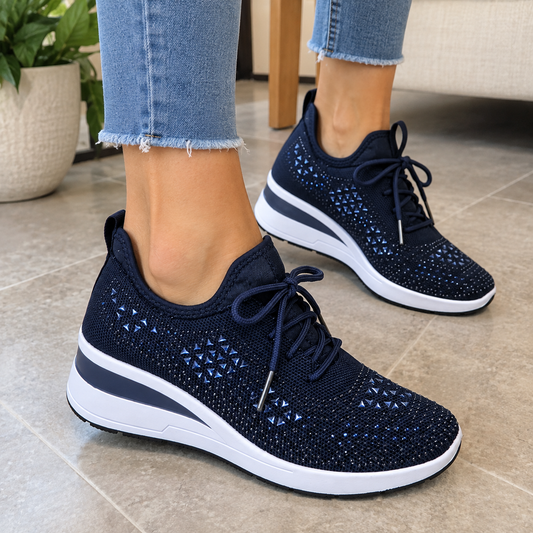 Scarlett | Rhinestone Lace-Up Sneakers