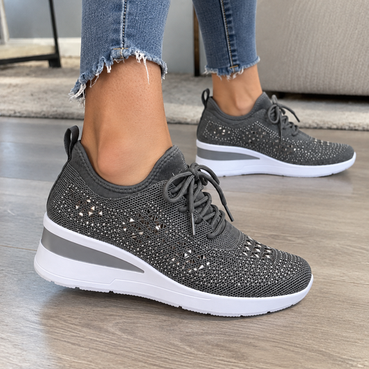 Scarlett | Rhinestone Lace-Up Sneakers