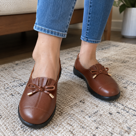 Evelyn | Bow Detail Slip-On Loafers