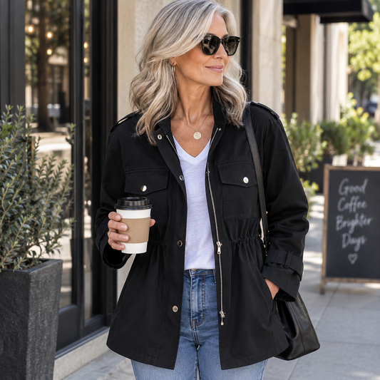 Amanda | Utility Drawstring Jacket