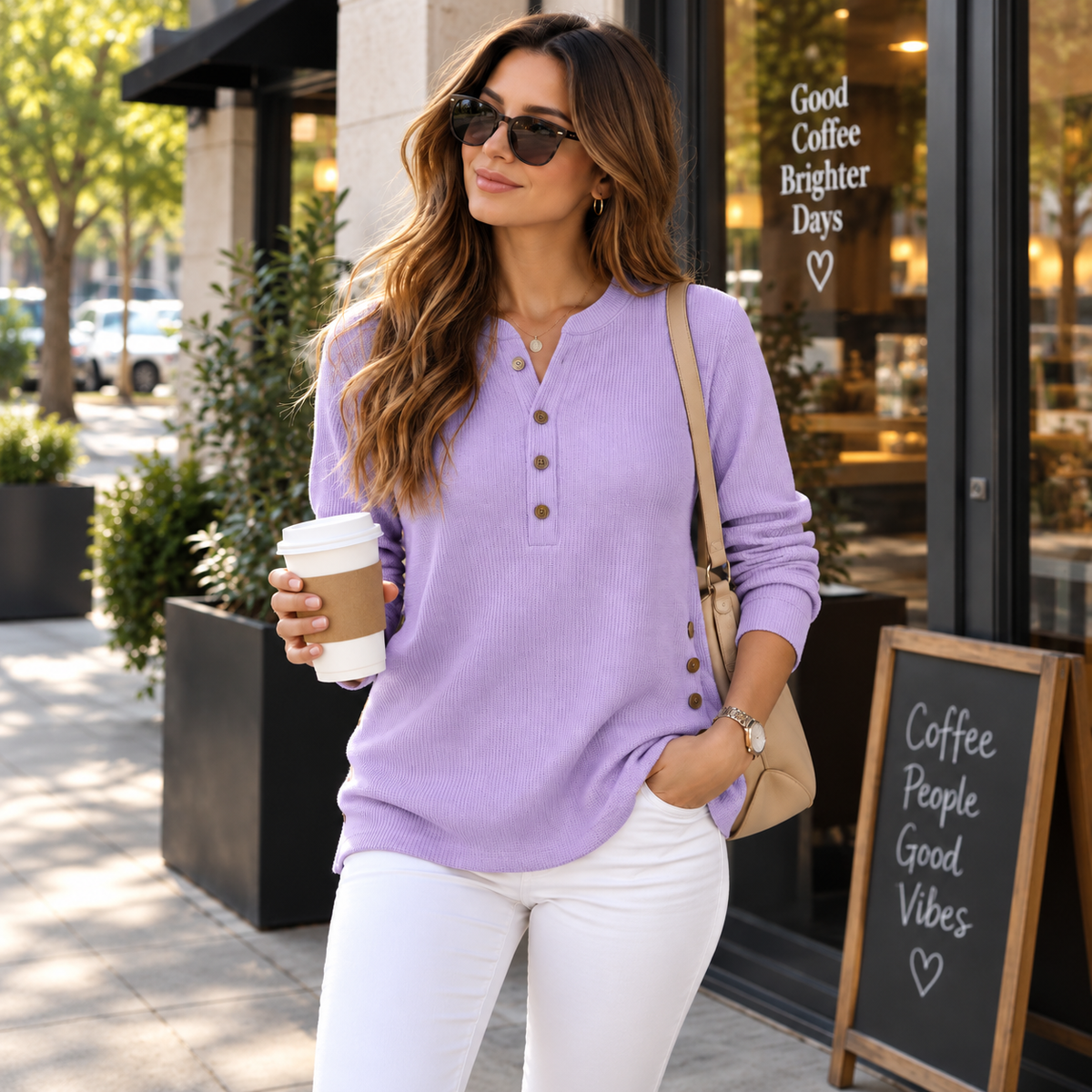 Rachel | Button Detail Knit Pullover
