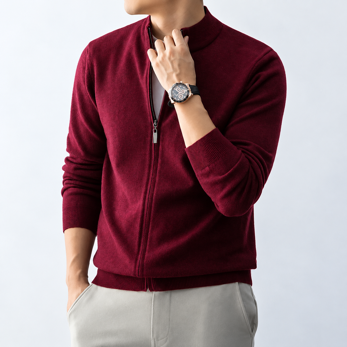 Samuel | Full-Zip Knit Cardigan