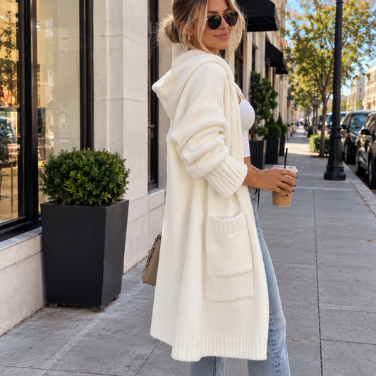 Elena | Hooded Longline Knit Cardigan