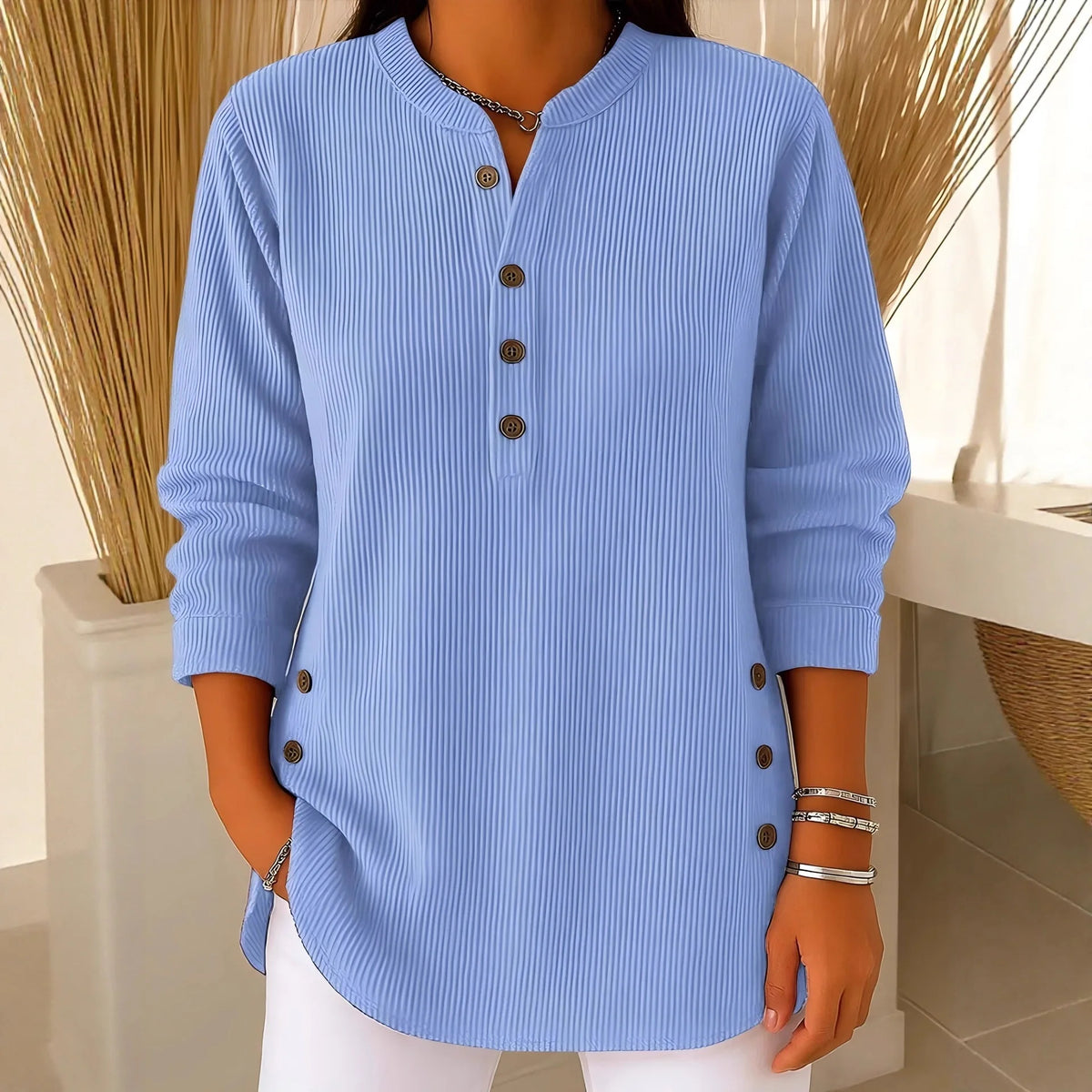 Rachel | Button Detail Knit Pullover
